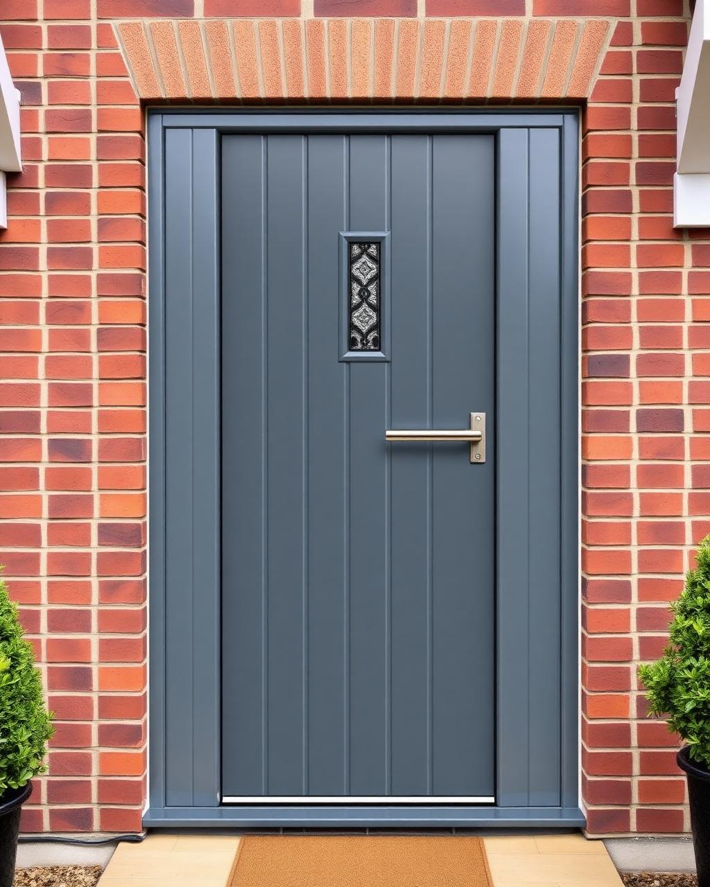 Anthracite composite entrance door