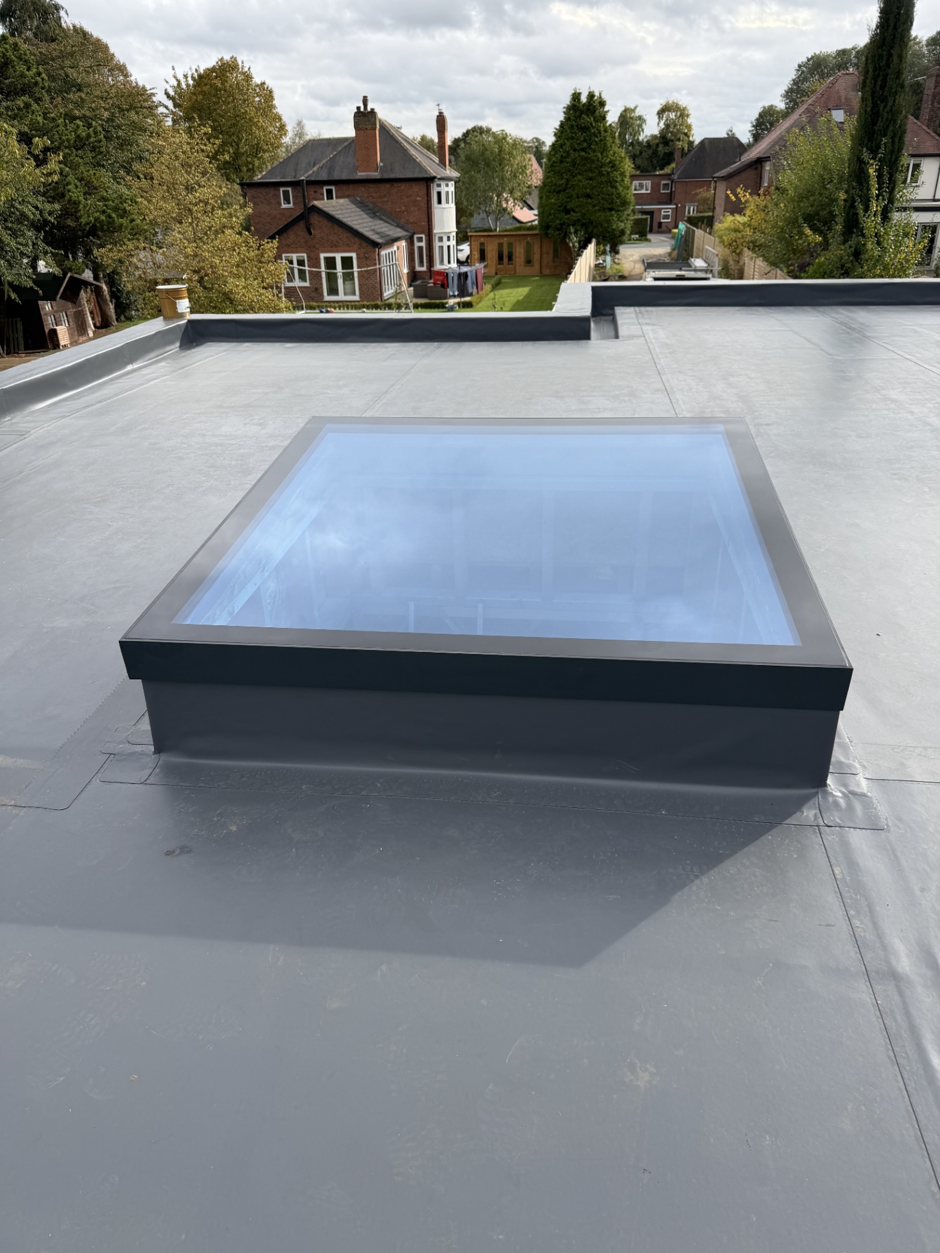 Infinity flat rooflight seen from outside on a flat roof