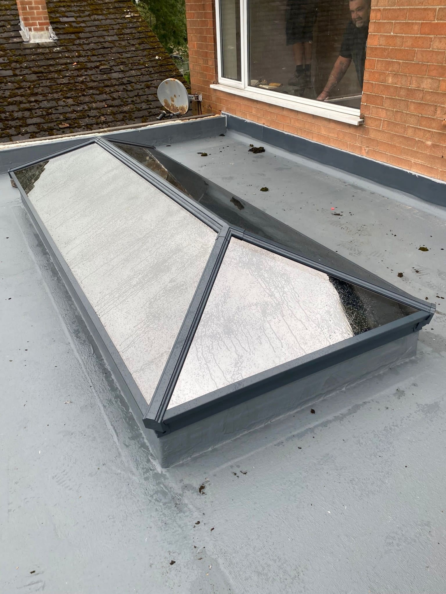 Korniche aluminium roof lantern on a flat roof extension, installed by WGS Glazing